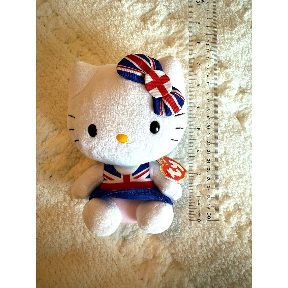 New with Tags Ty Beanie Baby Hello Kitty London UK Stuffed Plush